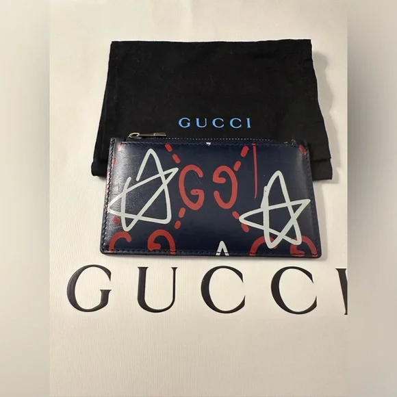 GUCCI Rare Gucci Ghost Coin Card Holder with Gucci Dustbag - Picture 5 of 7